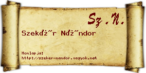 Szekér Nándor névjegykártya