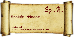 Szekér Nándor névjegykártya