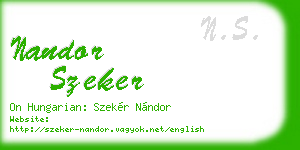 nandor szeker business card