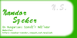 nandor szeker business card